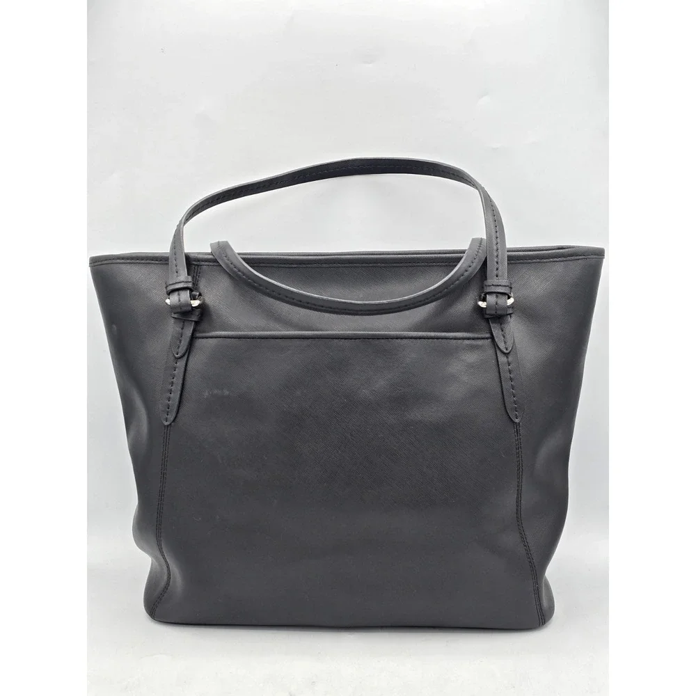 COACH Peyton Leather Zip Top Tote Bag Purse - Black/Silver‎ - SEE PHOTOS
